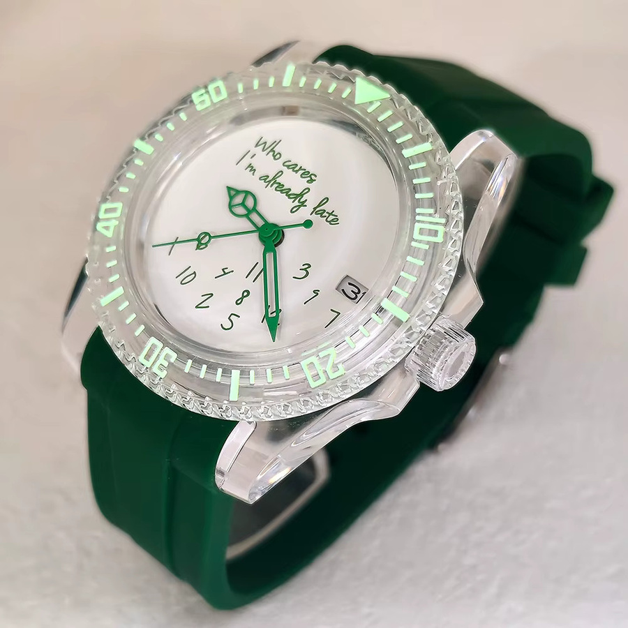 OUMASHI Armbanduhr Herren, NH35 Uhrwerk, 41,5 mm, Acryl, Transparentes Gehäuse - Bild 4