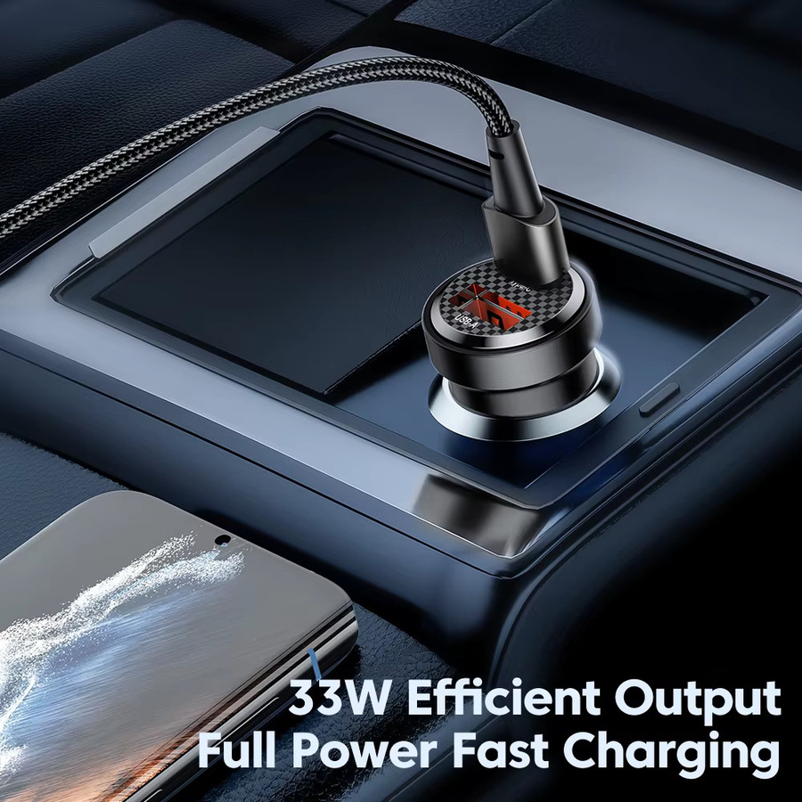 Toocki 33W USB-C Dual-Port Auto-Ladegerät mit PD und QC Schnellladefunktion in Schwarz - Bild 2