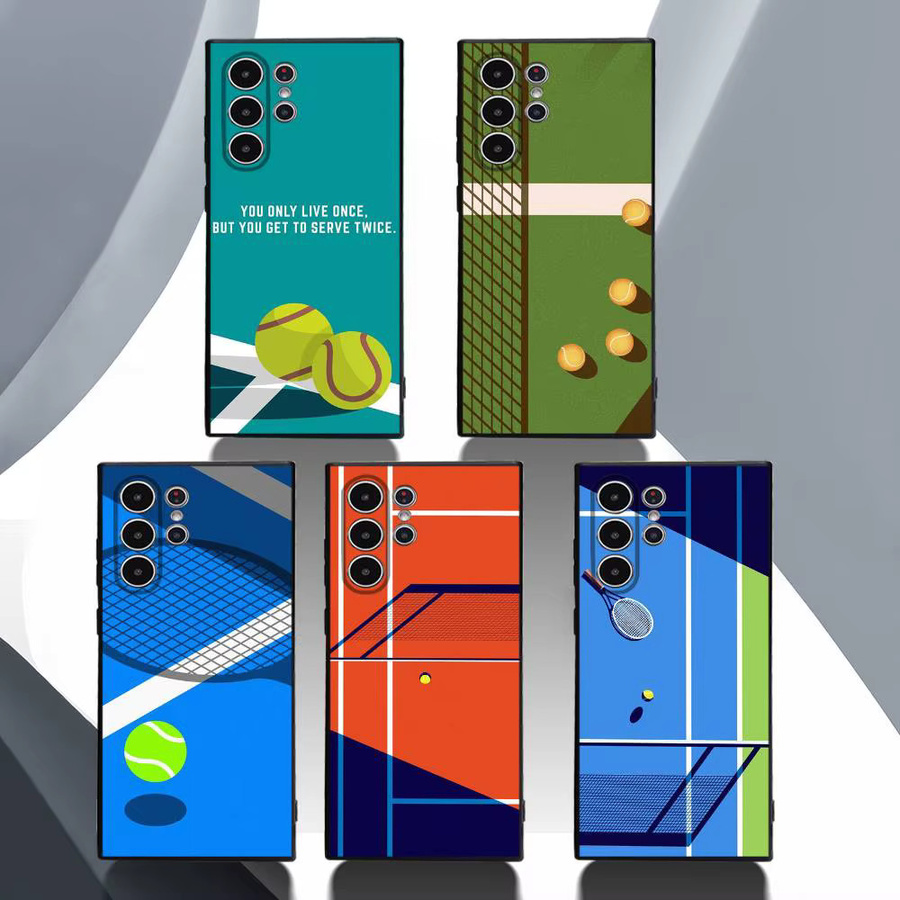 Handyhülle mit Tennis Kunst Design für Samsung Galaxy S25 S24 S23 S22 S21 S20 Ultra Plus, Frosted Soft Cover, Mehrfarbig - Bild 2