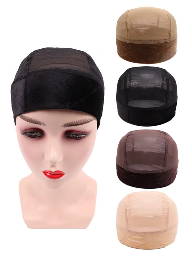 Plussign Perückengriffkappe 2-in-1 mit Samt-Perückengriffband, Schwarz, Nude, Braun, Unisex - Bild 5