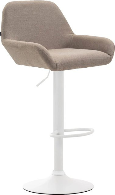 CLP Barhocker Braga Stoff in Taupe/Weiß mit 360 Grad Drehsitz und modernem Design - Bild 1