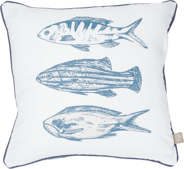 LIVARNO Dekokissen mit Fisch-Motiv, B/H: 40 x 40 cm - Bild 1