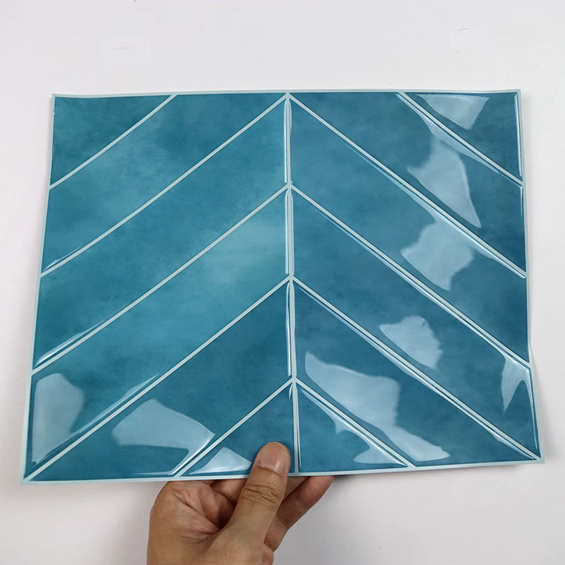 Vividtiles Wandfliesen Aufkleber in Blau, wasserdichte Vinyl Tapete für Küche und Bad, 3er Set - Bild 6