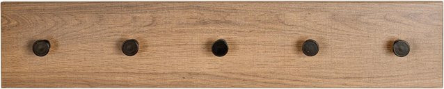 Mömax Hakenleiste Parma 2 in Schwarz und Eichefarben aus Metall und Holz B/T/H: 60 x 12 x 5 cm - Bild 1