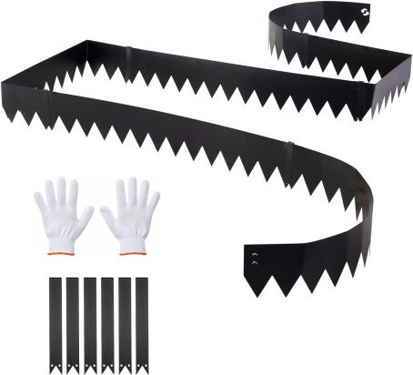 VEVOR Gartenbegrenzung aus verzinktem Stahl, 6er-Pack, Schwarz, B/H: 1016 x 152 mm, biegsame Metall-Einfassung für Beete und Wege inklusive 6 Montageclips - Bild 1