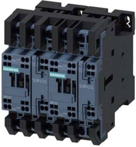 Siemens Wendeschützkombination 3RA2326-8XB30-2BB4, 3 Schließer, 22A, 690 V/AC, Schwarz - Bild 1