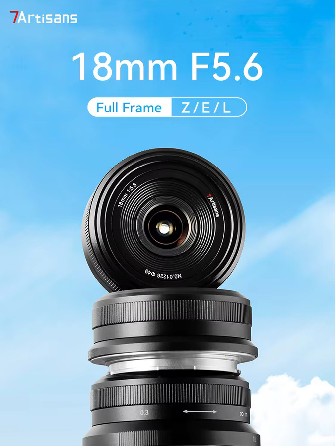 7artisans 18mm F5.6 Vollbild Cookie Festfokus Weitwinkel Objektiv für Sony E, Leica L, Panasonic Lumix S, Canon RF und Nikon Z, Schwarz - Bild 6