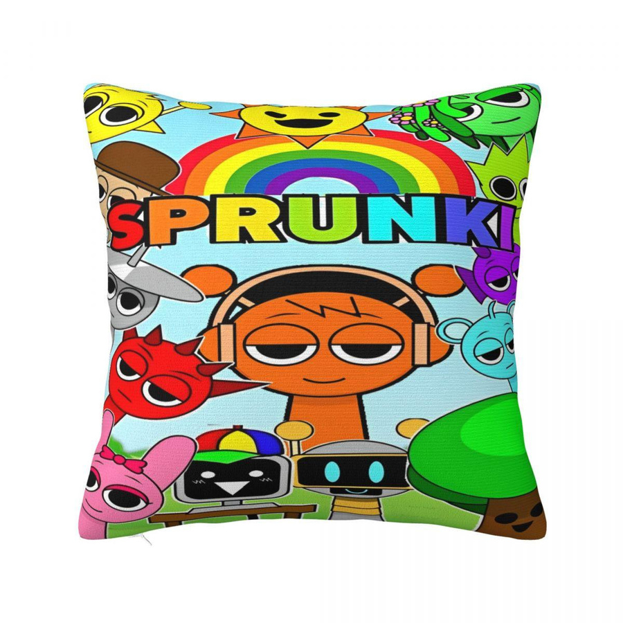 Sprunki Kissenbezug aus Peach Skin, quadratisch, Mehrfarbig, B/B/H: 18 x 18 x 18 cm - Bild 2