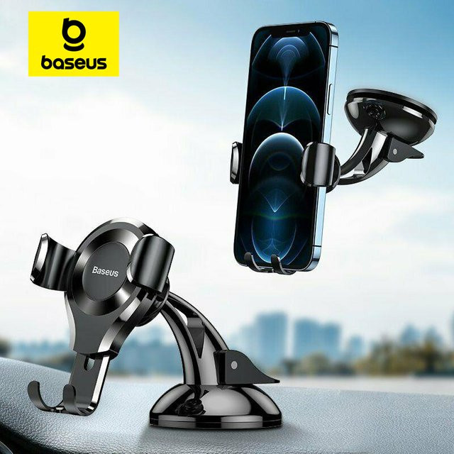 Baseus Autotelefonhalter Gravity Dashboard Sucker für iPhone, Samsung, Xiaomi und Huawei in Schwarz - Bild 1