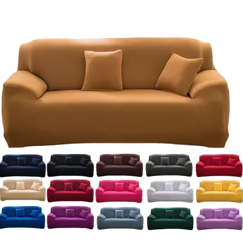 Dehnbarer Sofabezug aus Seiden-Spandex für Ecksofas und L-Form Couches, Grau/Mehrfarbig, Modernes Design für 1 bis 4 Sitzer - Bild 2