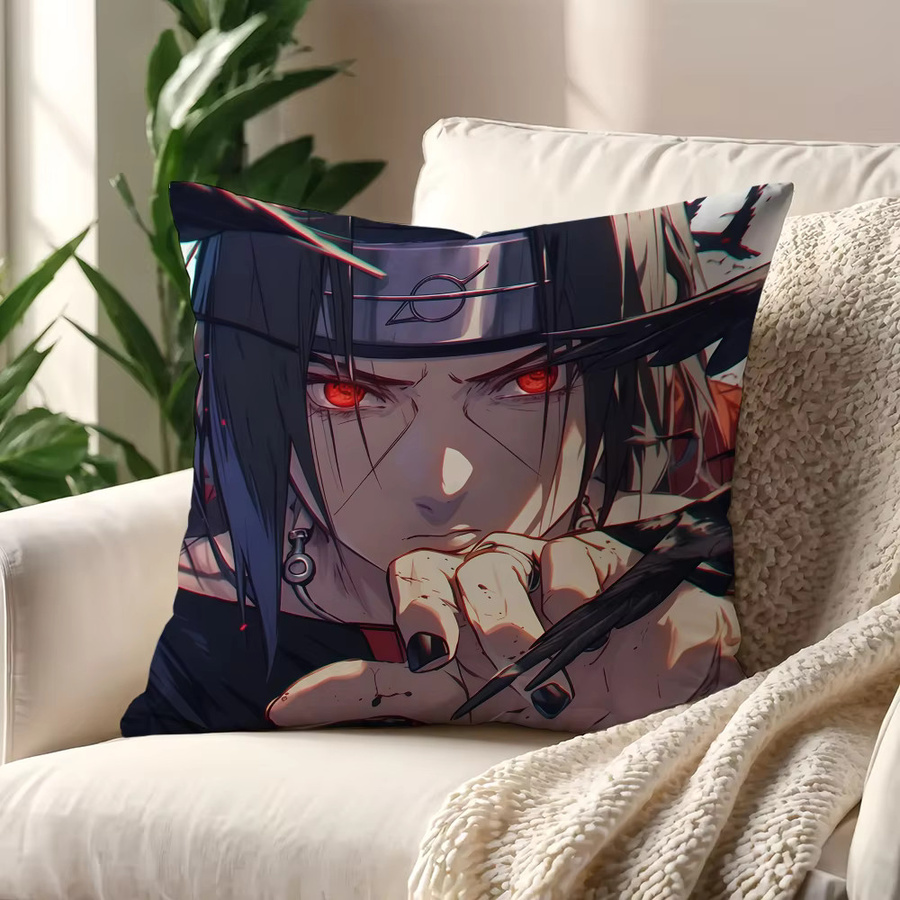 Naruto Itachi Uchiha Kissenbezug mit Grafikprint, Mehrfarbig, 30 x 30 cm - Bild 3