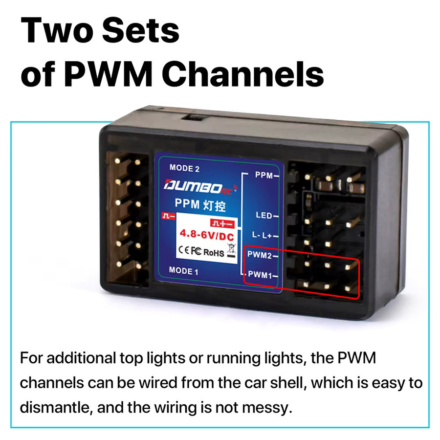 DUMBORC PPM Lichtsystem Lampensteuermodul Simulationslichtregler in Schwarz für LED-Leuchten (DC 4,8-6V) - Bild 4