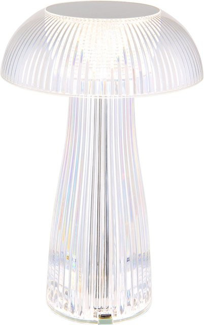 Globo Tischleuchte Gixi LED Akkubetriebbar mit Touch-Dimmer, Farbe Klar/Silber, Höhe: 25 cm - Bild 1
