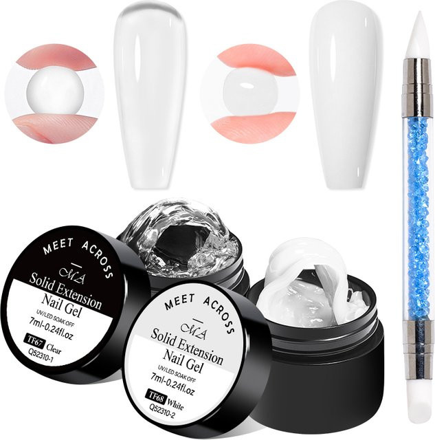 MEET ACROSS Gel-Nagellack, klar, glänzend, 3 Stück - Bild 1