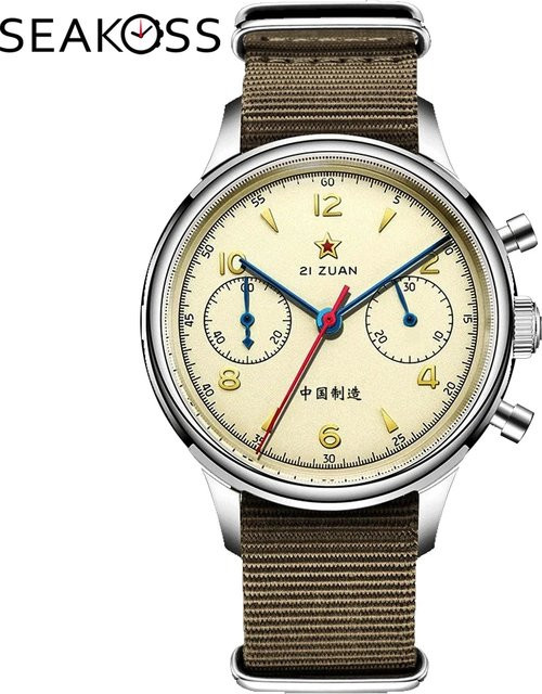 SEAKOSS Chronograph, Handaufzug, Edelstahl, Saphirglas, 40 mm, Herren - Bild 1