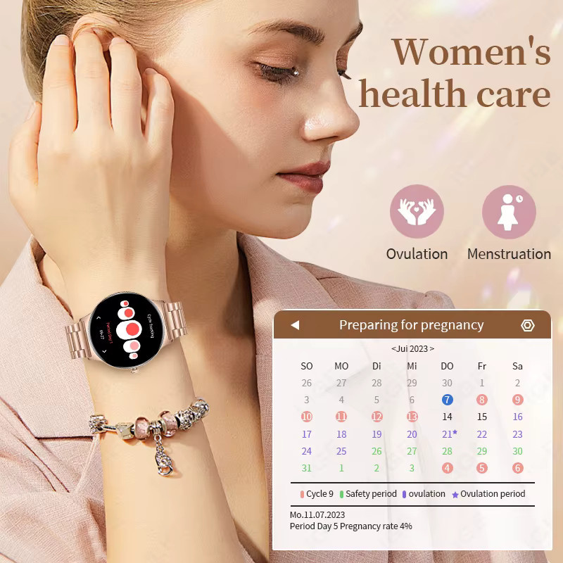 LIGE Smartwatch, Edelstahl, Schwarz, Damen - Bild 2