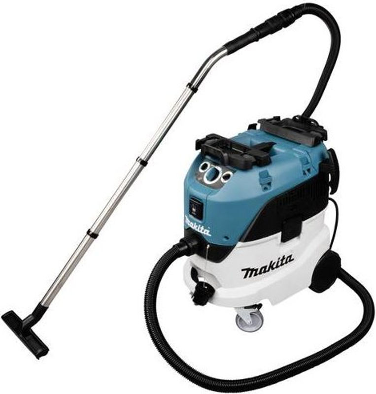 Makita VC4210M Staubsauger für Staubklasse M, Trocken- und Nasssauger mit 1200 W und 34 l Behältervolumen in Blau-Weiß - Bild 2