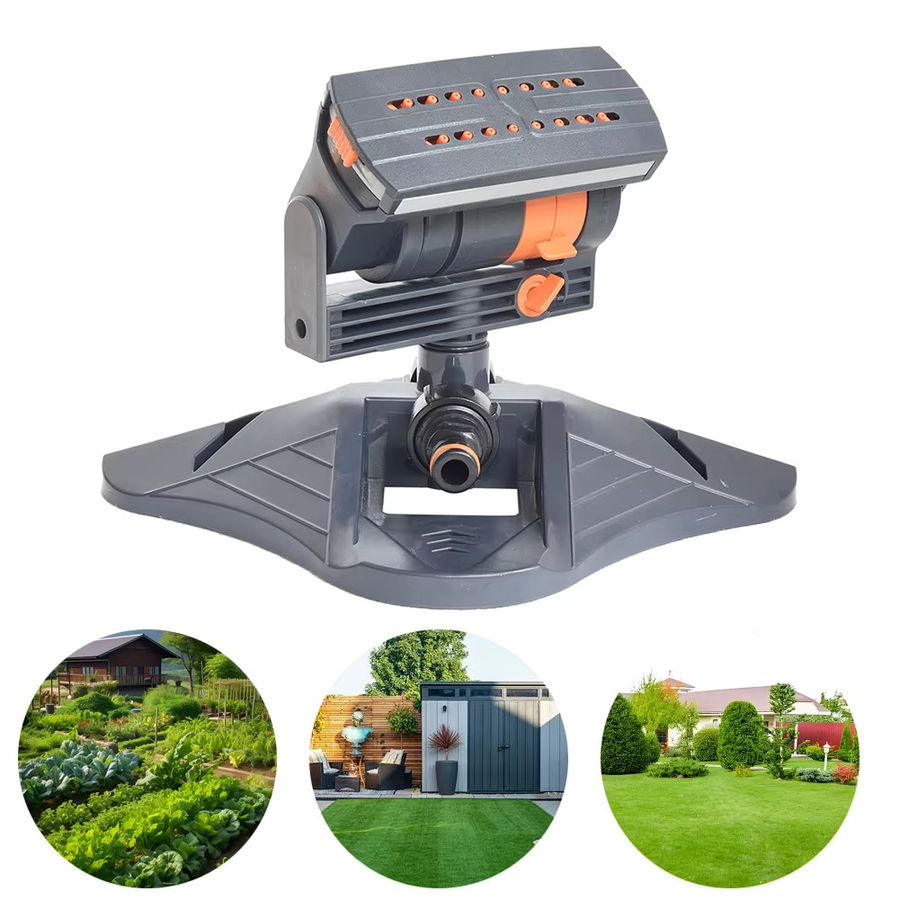 Alloet Automatischer Gartensprinkler mit 16 Löchern, verstellbares rotierendes Bewässerungssprühgerät aus Kunststoff für die Gartenbewässerung - Bild 3