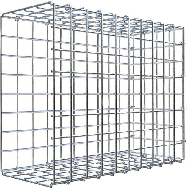 Gabiona C-Ring Anbaukorb Typ 2 in Silbergrau, Maschenweite 5 x 5 cm, B/T/H: 40 x 50 x 20 cm - Bild 1