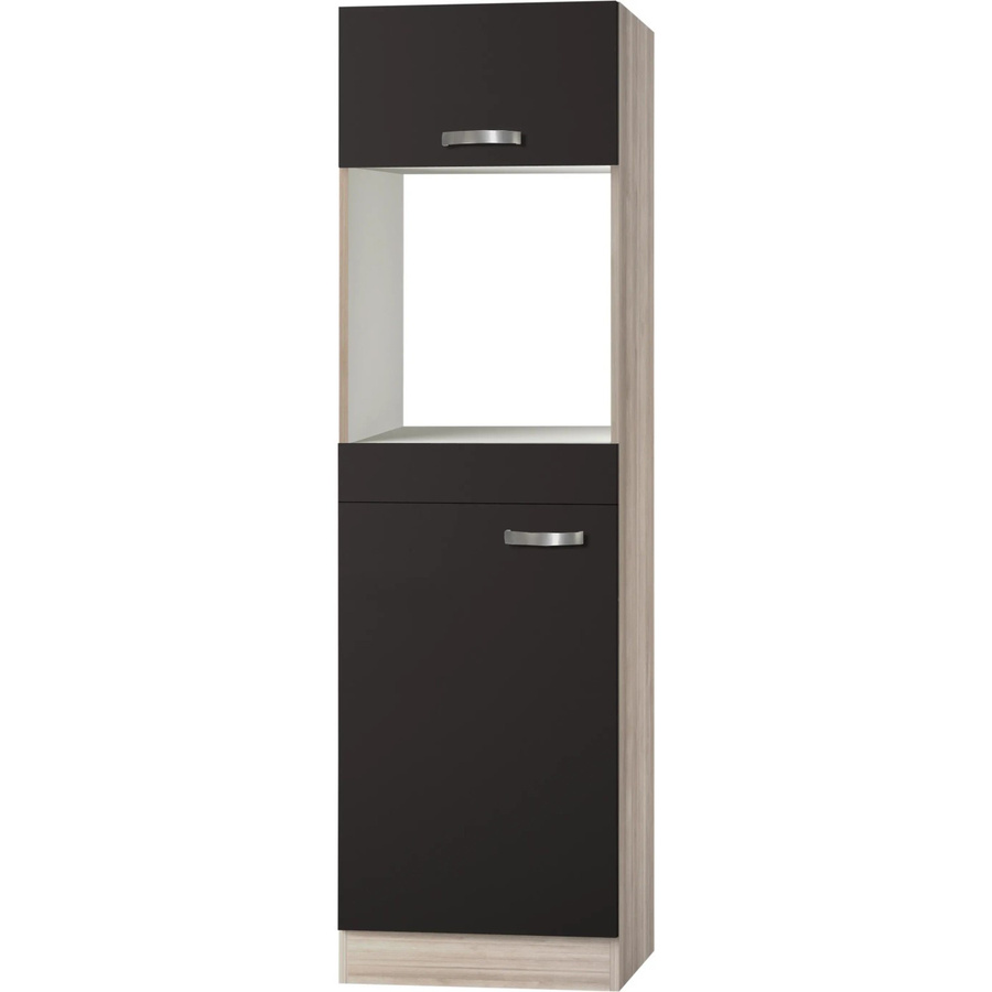 Optifit Küchen-Hochschrank Faro220 für Backofen und Kühlschrank in Anthrazit-Braun, Breite: 60 cm - Bild 2