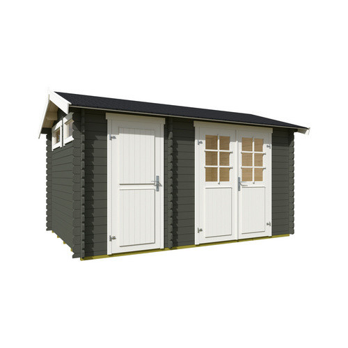 Lasita Gartenhaus William in Grüngrau, B/H/T: 420 x 239,4 x 288,8 cm - Bild 3