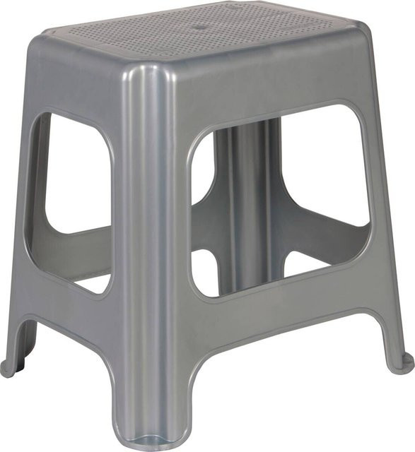 Keeeper Maxi-Hocker modern in Silber und Grau aus Kunststoff B/H/T: 33,5 x 42,5 x 41,0 cm - Bild 1