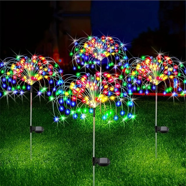 Solarbetriebene LED Löwenzahn-Feuerwerkslampe für den Garten mit 8 Modi und 90 bis 200 LEDs - Bild 1