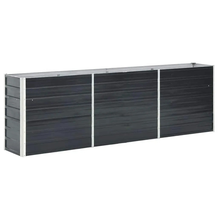 DELUKE Hochbeet OSKAR aus verzinktem Stahl in Anthrazit, B/T/H: 240 x 40 x 77 cm - Bild 2