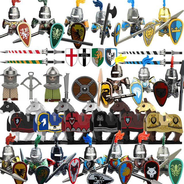 MINiBricks Baustein-Set Mittelalterliche Militärfiguren und Fantasy-Wesen in Mehrfarbig - Bild 1