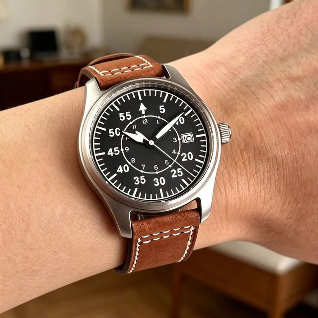 tandorio Armbanduhr, Automatik, Edelstahl, 39 mm, Schwarz, Herren - Bild 1