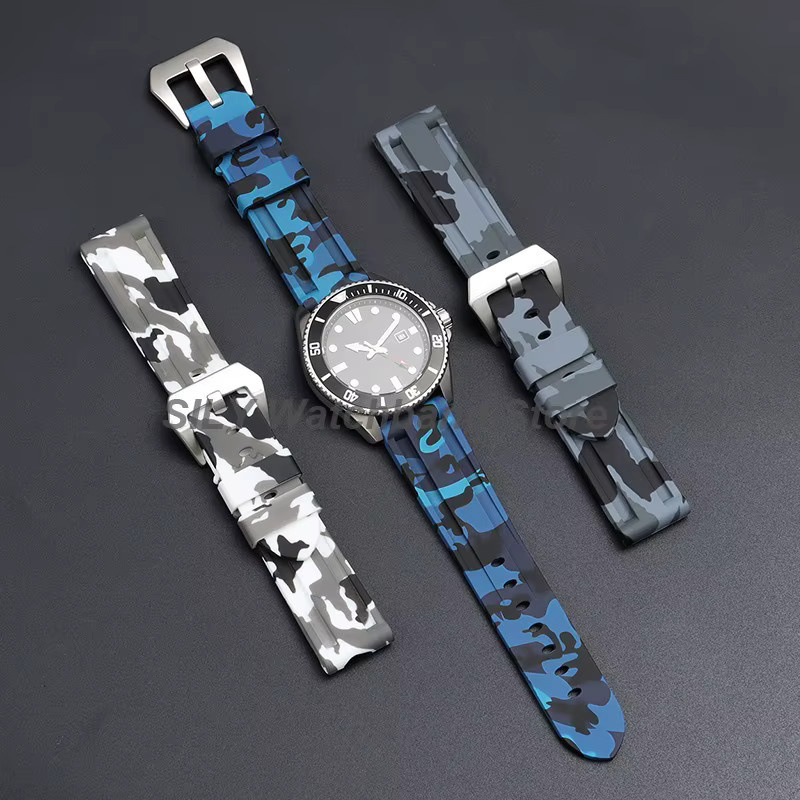 Uhrenarmband Silikon, Tarnmuster, Herren - Bild 1