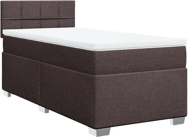 vidaXL Boxspringbett mit Matratze Dunkelbraun B/T/H: 90 x 190 x 76,7 cm - Bild 1