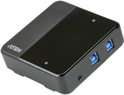 ATEN US3324 USB 3.2 Gen 1 Umschalter mit 2 Ports USB-A und USB-C in Schwarz - Bild 1