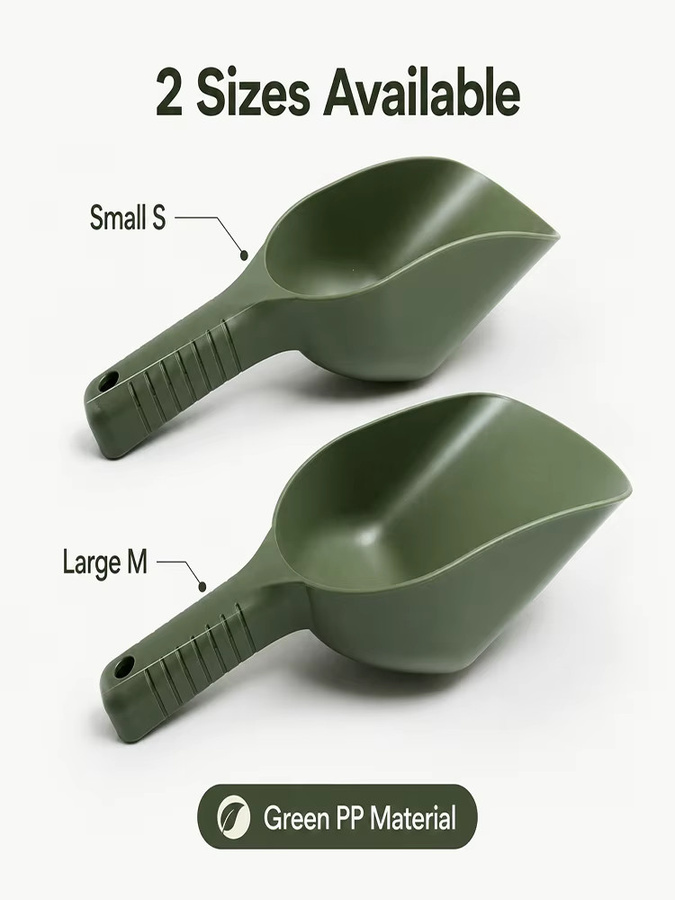 Grüne Universalschaufel aus Kunststoff für Tierfutter, Getreide oder Gartenboden mit ergonomischem Griff - Bild 1