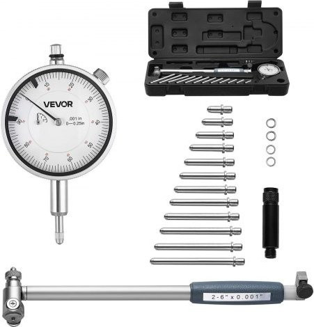 VEVOR Messuhr Set für industrielle Bearbeitungsmessungen mit 0,03 mm Genauigkeit inklusive Bohrmessgerät, Stange, Ambossen und Aufbewahrungskoffer - Bild 1