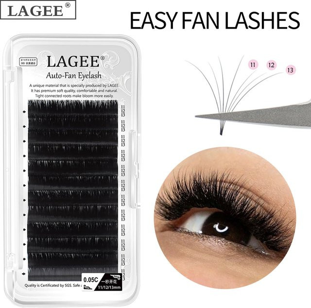 Nagaraku Blossom Bloom Mega Volume Mink Fast Fanning Lashes, Black, Unisex - Bild 1