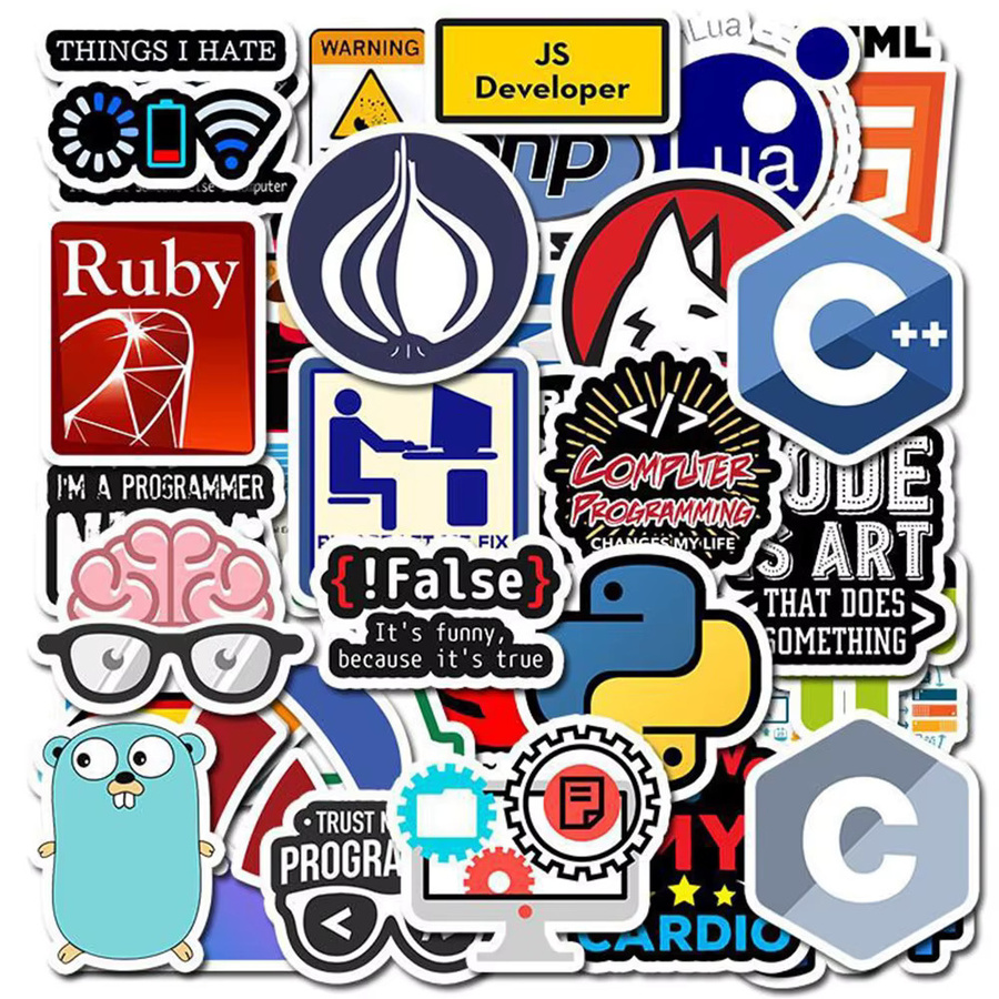 Charile Internet Programmierung Graffiti Aufkleber, Cartoon Geek Python Java Php Docker Aufkleber - Bild 2