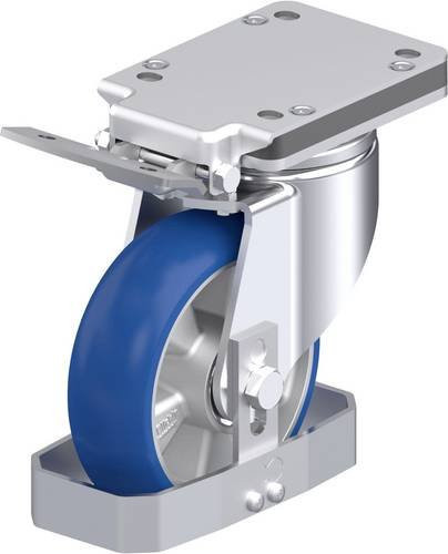 Blickle Stahlblech-Lenkrolle LH-ALBS 160K-IS-CO-FS in Silber und Blau mit 160 mm Rad-Durchmesser und 580 kg Tragfähigkeit - Bild 1