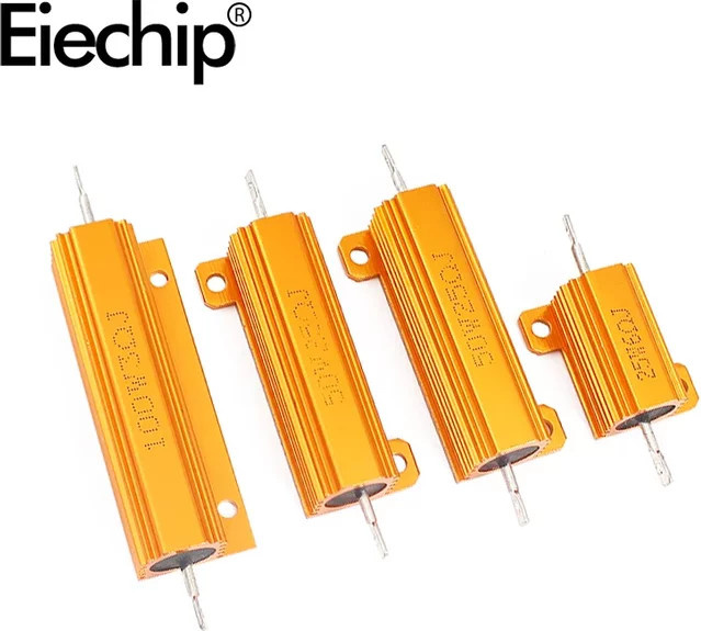 Aluminium Power Metal Shell Case Drahtwiderstand in Silber und Orange mit Leistungsstufen von 10 W bis 100 W und Widerstandswerten von 0,1 bis 10 kOhm - Bild 1