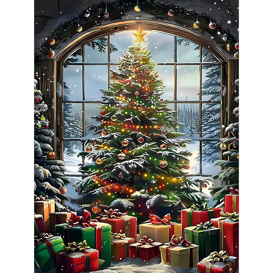 Evershine Diamant-Gemälde Weihnachten DIY-Mosaik Bastelset mit Schneelandschaft und Baum in Multicolour, B/H: 20 x 30 cm - Bild 4