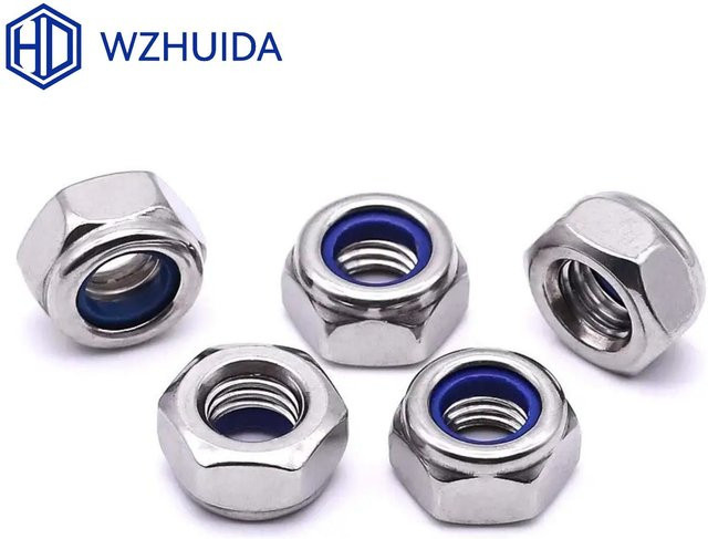 WZHUIDA DIN985 Sechskant-Nylon-Selbstsichernde Muttern aus 304 Edelstahl in Silber - Bild 1