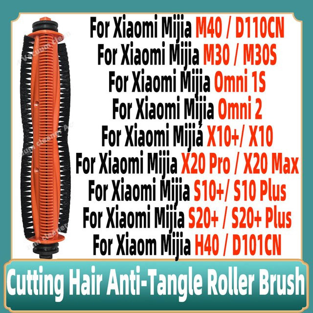 OSSIEAO Anti-Tangle Roller Pinsel für Xiaomi Roboter Staubsauger kompatibel mit X20 Plus, M40, M30S und Omni 1S in Orange - Bild 1