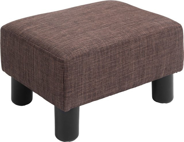 HOMCOM Sitzhocker Ottomane aus Leinen Stoff in Braun, rechteckig, B: 40 cm, T: 30 cm, H: 24 cm - Bild 1