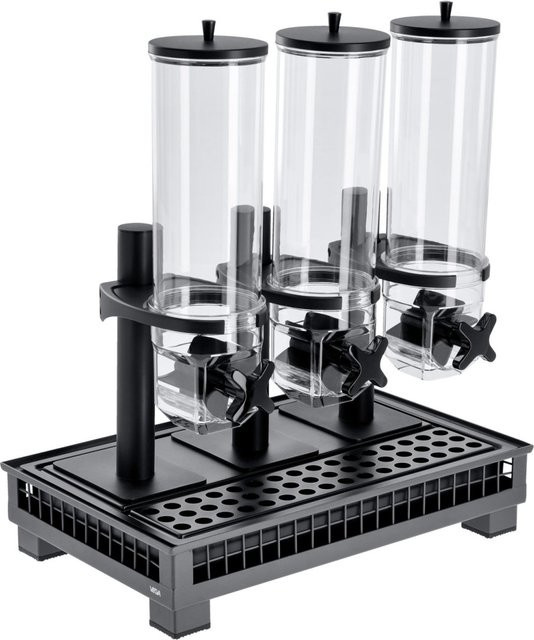 VEGA Müslispender Portland dreifach, GN 1/1, 3x 4l, anthrazit/transparent/schwarz, B/T/H: 55,4 x 35,2 x 53 cm - Bild 1