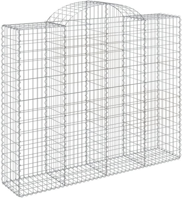 vidaXL Gabionen Set mit Hochbogen aus verzinktem Eisen, Farbe: Silber, 14 Stück, B/T/H: 200 x 50 x 160/180 cm - Bild 1