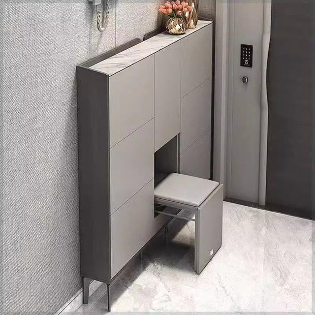Oeny Schuhschrank modern und platzsparend, vertikales Lagerregal mit Türen, H x B x T: 133 x 24 x 125 cm - Bild 1