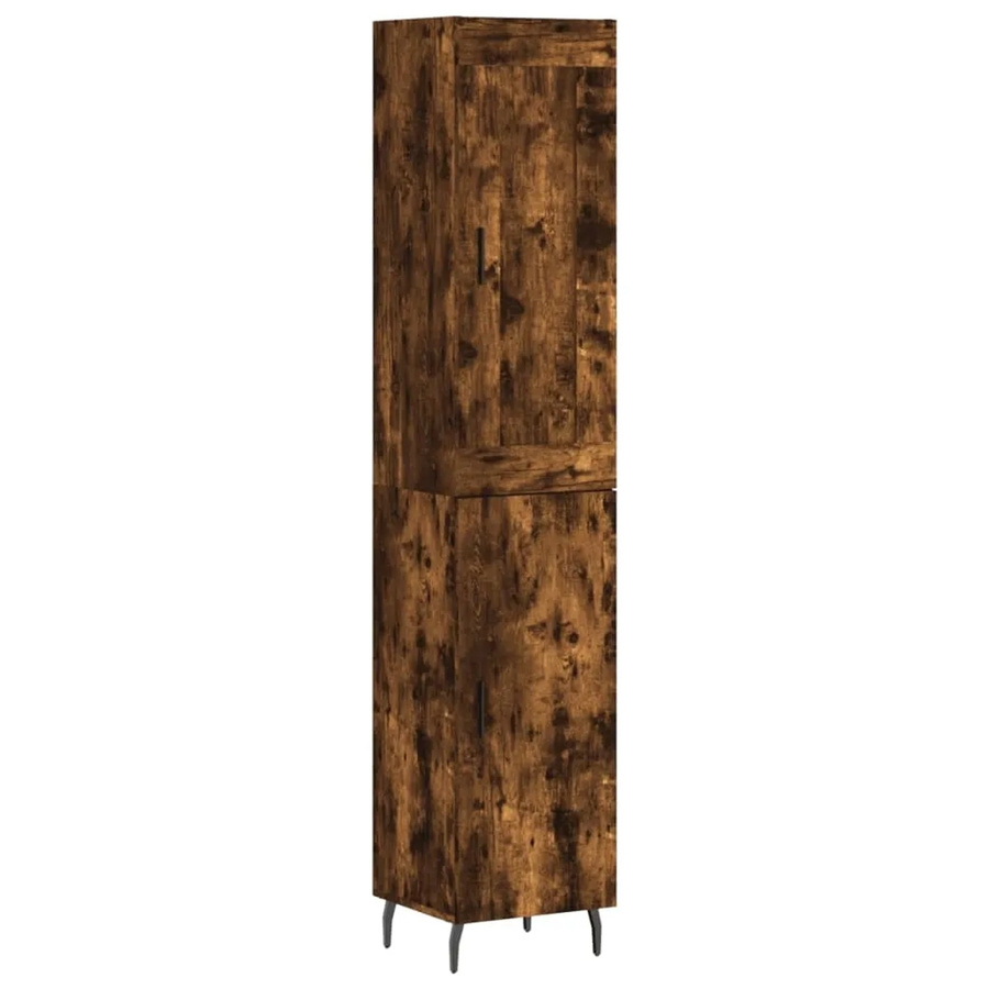 vidaXL Highboard Räuchereiche in Braun aus Holzwerkstoff und Metall, B/T/H: 34,5 x 34 x 180 cm - Bild 2