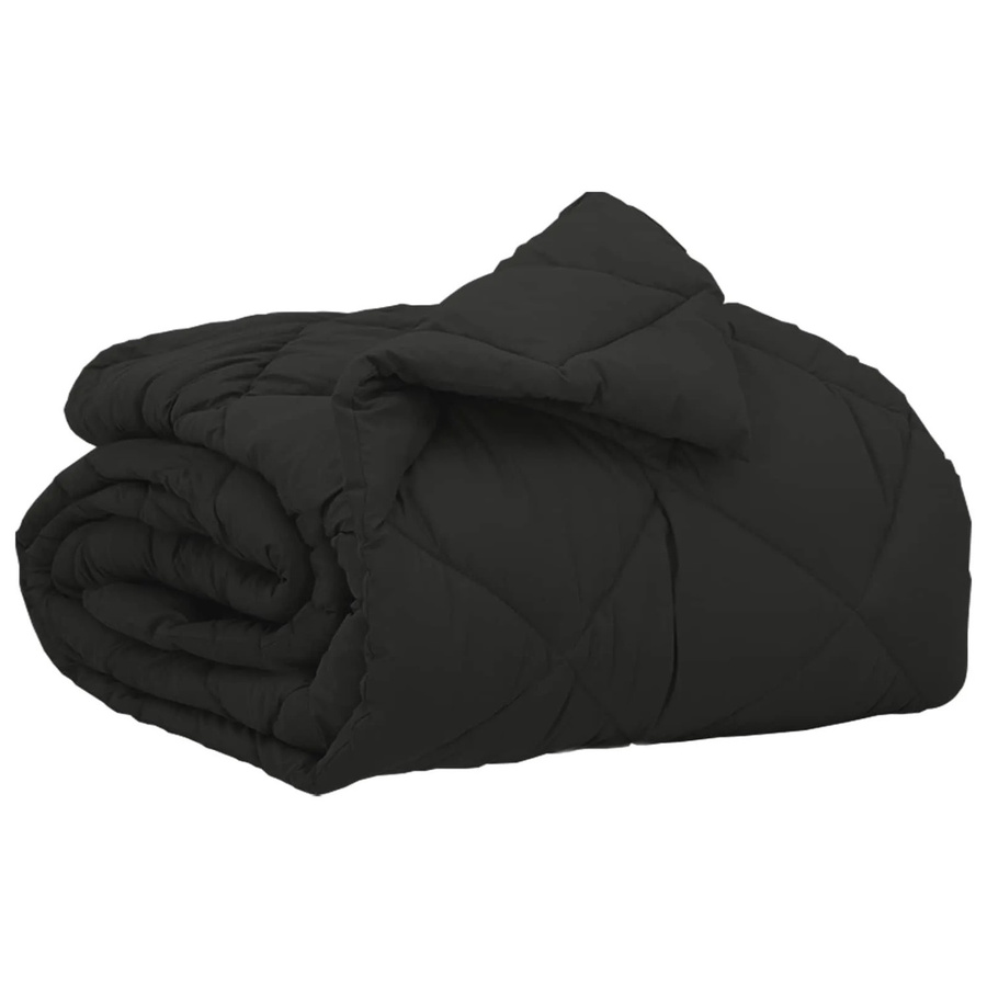 vidaXL Ganzjahresbettdecke aus Mikrofaser in Schwarz, B/B: 155 x 220 cm - Bild 2