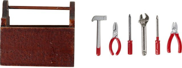 HobbyFun Wichtel-Set Werkzeugkasten aus Holz und Metall - Bild 1