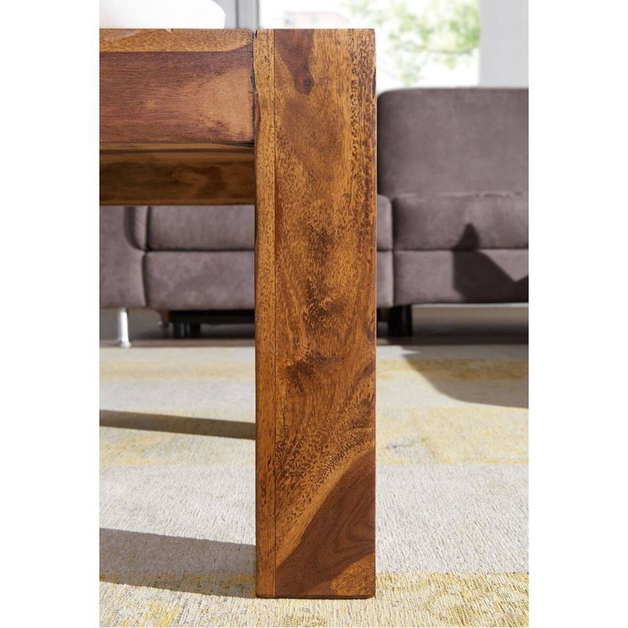 Wohnling Couchtisch aus Sheesham Massivholz in Natur Braun B/T/H: 110 x 60 x 40 cm - Bild 4